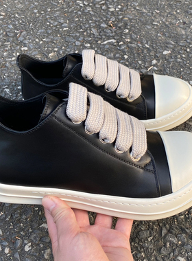 2025ssRO FABLED 低帮鞋粗鞋带个性真皮男鞋厚底系带欧美潮鞋板鞋