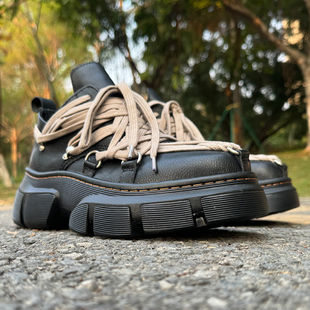 增高鞋 FABLED潮鞋 黑色五芒星系带厚底单鞋 子 真皮低帮鞋 2025ss