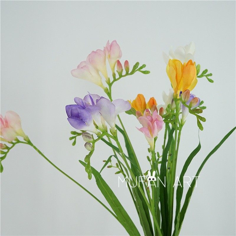 仿真花小苍兰干花绢花插花摆件室内家居餐桌婚庆摆设道具装饰花束