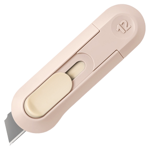 得力纽赛美工刀拆快递包裹专用开箱刀纸箱神器小型迷你可爱便携安全自动回弹刀片工具刀具文具刀子小刀切割刀