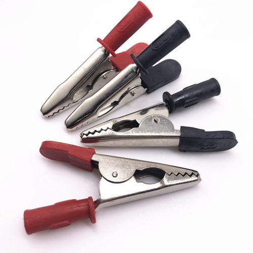 纯铜镀镍护套小号实验电源夹