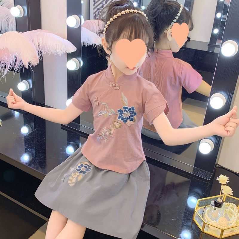 汉服儿童女孩夏装连衣裙中国风超仙复古宝宝旗袍裙子女童两件套