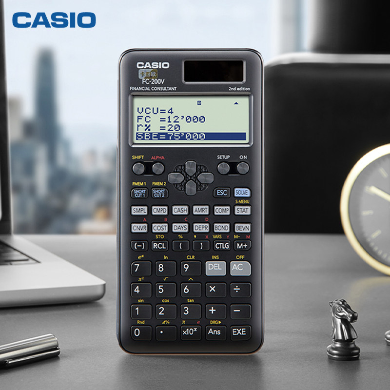 새로운 CASIO|CASIO FC-100V FC-200V 재무 관리 전문 계산기 AFP|CPA|CMA|RFP 시험 재무 회계 사무용 컴퓨터