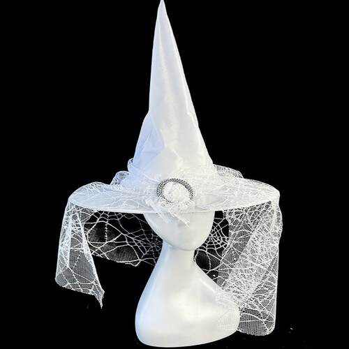 HalloweenLaceVeilWitchHat