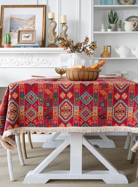 Table cloth Christmas tablecloth圣诞节美式桌布红色