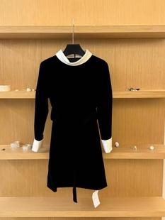 【现货】赵今麦同赫本风气质立领丝绒连衣裙生日payty礼服裙女