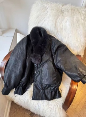 【现货】25冬重工狐狸毛pu皮羽绒外套女洋气羽绒服上衣冬9068