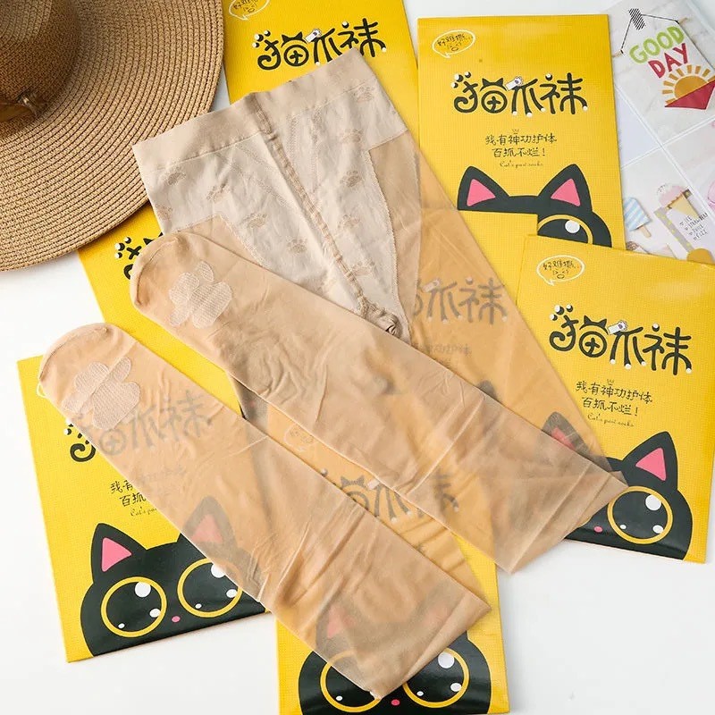 140小个子女猫爪丝袜防勾丝夏薄款任意剪150浅肤色光腿神器连裤袜