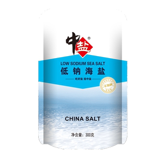 中盐低钠海盐 300g/袋 加碘食用盐食用家用无抗结剂甲状腺食盐