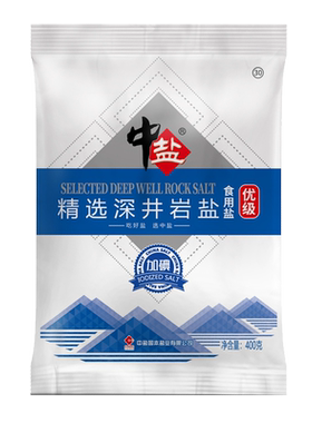 中盐加碘精选深井岩盐盐400g*6袋食用盐正品家用食盐 炒菜