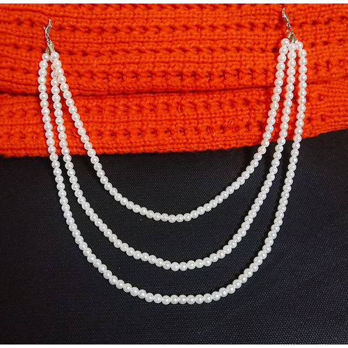 晚礼服露背装防走光珍珠挂链