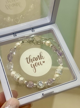 天然水晶紫水晶手串女款简约风格随形紫水晶爆款设计紫水晶手链女