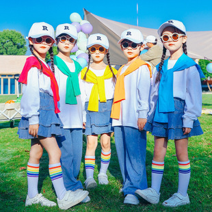 儿童初中生合唱服演出服小学生运动会服装青春活力幼儿啦啦队舞蹈