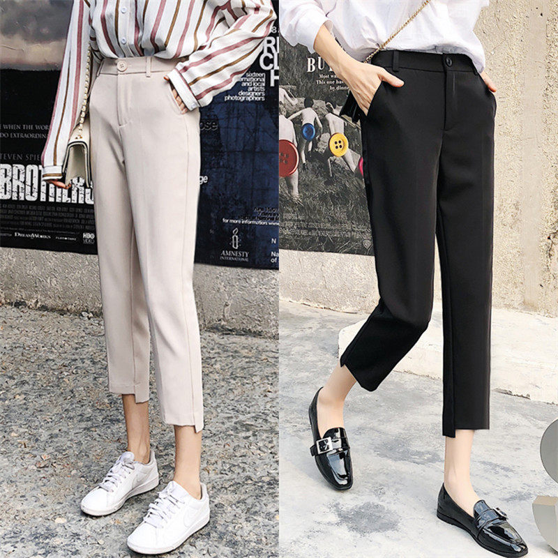 韩版烟管哈伦裤女夏薄直筒显瘦休闲裤不规则裤脚高腰西装裤九分裤|msdalam kategori Butik wanita / wanita, seluar, seluar santai - dari Buy2taobao.com untuk memberikan perkhidmatan ejen Taobao profesional membeli