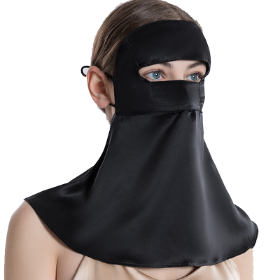 100%桑蚕丝防紫外线全脸防晒面罩