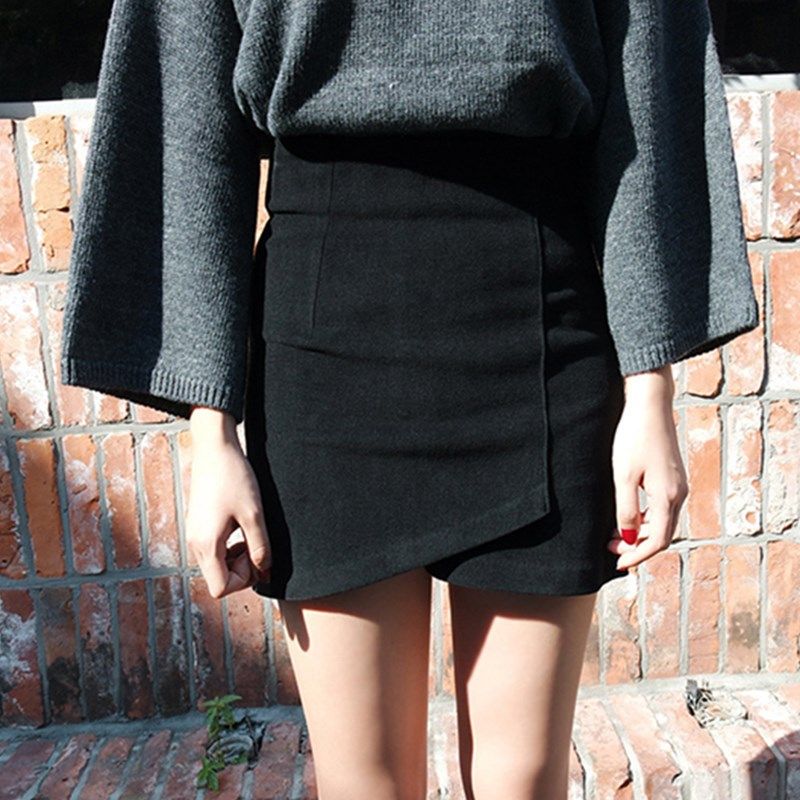 毛呢半身裙春秋新款韩版不规则小个子高腰显瘦修身性感包臀裙短裙|ruв категории Женская одежда, юбка - от Buy2taobao.com для оказания профессиональной услуги покупки агента Taobao