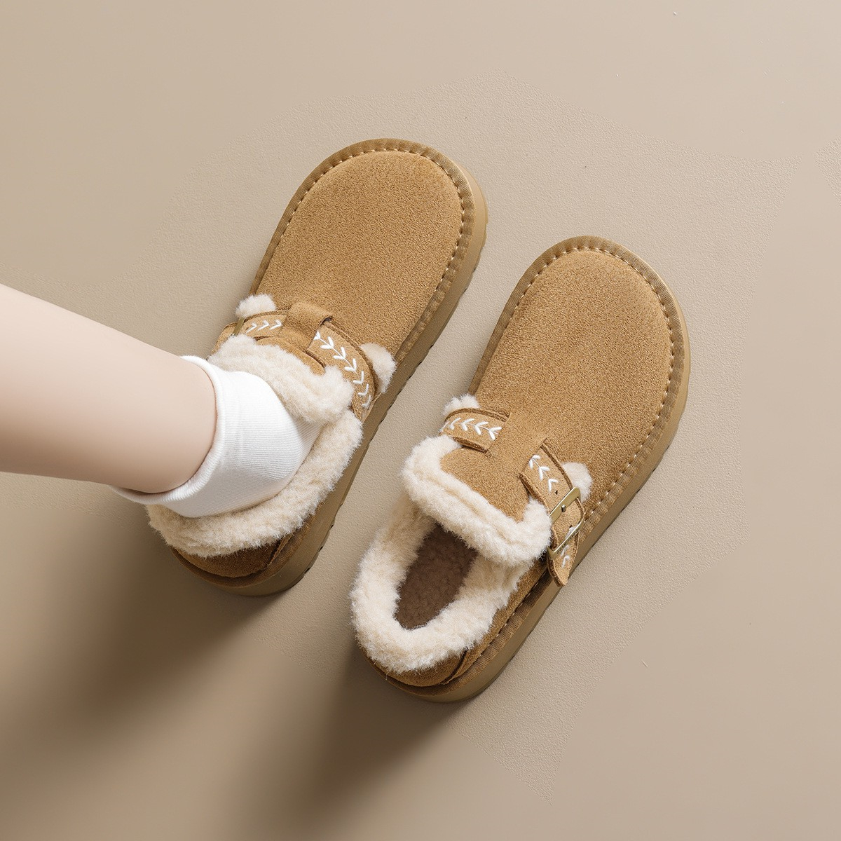 圆头厚底小个子雪地靴