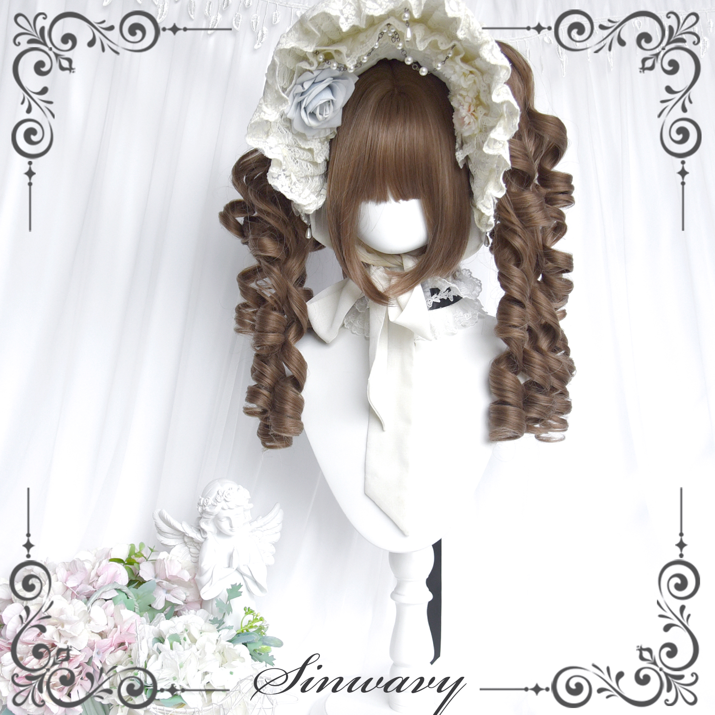 亚麻棕洛丽塔古早优雅层次罗马卷