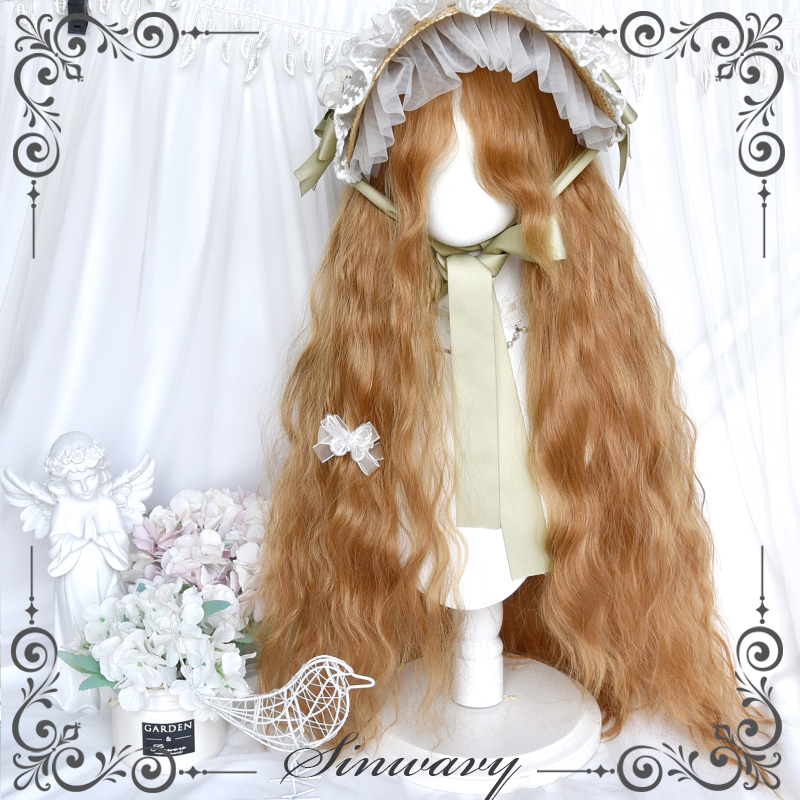 田园洛丽塔金棕色80cm水波纹