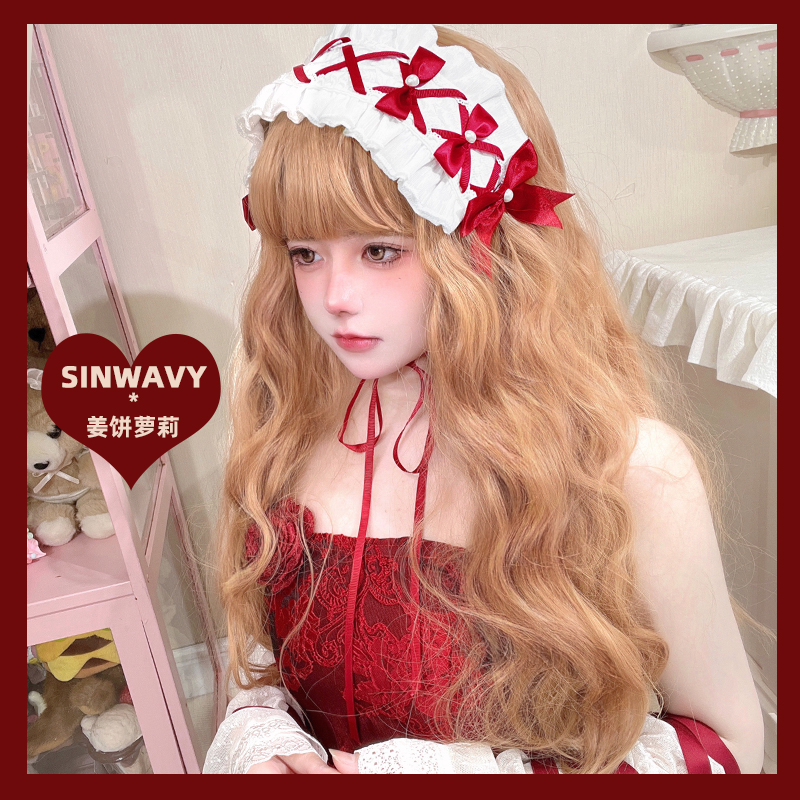 斯万家-洋娃娃感金橘羊毛卷圣诞系甜美洛丽塔假发女-|姜饼萝莉|