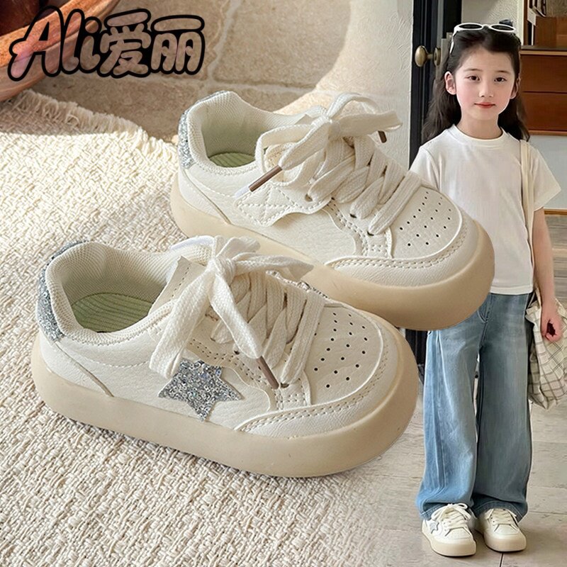 女童春季软底防滑洋气小白鞋