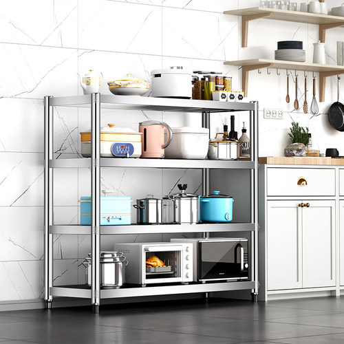 落地微波炉烤箱厨房置物架不锈钢