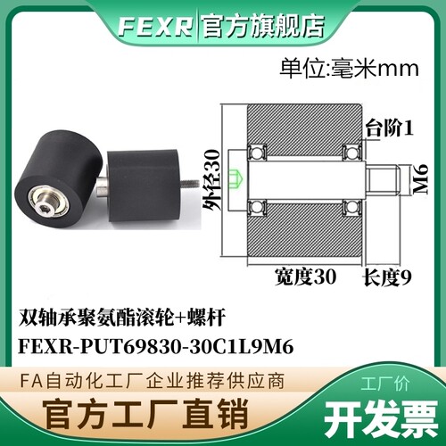 PUT69830-30C1L9M6双轴承包胶轮