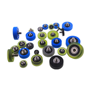 包胶轴承带螺杆聚氨酯滚轮包胶轮带轴承滑轮6962608静音橡胶PU轮