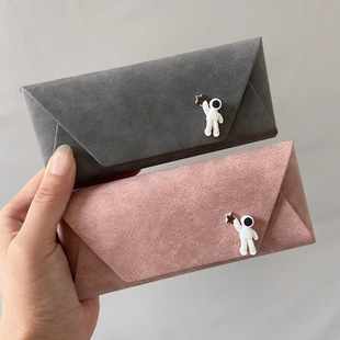 防摔可爱高级感近视眼镜盒墨镜收纳盒太阳镜包抗压便携简约皮质