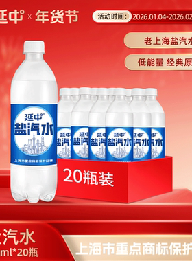 延中盐汽水老上海解渴600ml*20瓶/箱碳酸饮料0脂肪