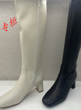 tigrisso蹀愫2025冬季时装骑士靴女粗跟方头高筒长靴子TA65706-14