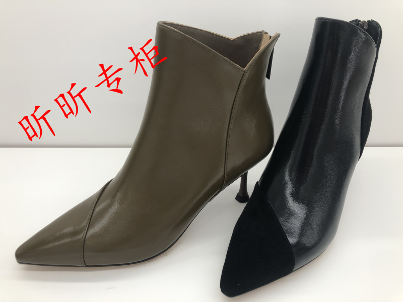 莱尔斯丹女鞋细高跟尖头短筒靴子