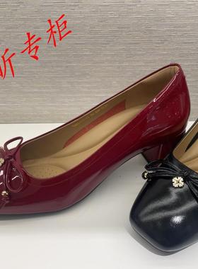 tigrisso蹀愫女鞋2025春季方头中粗跟蝴蝶结浅口单鞋女TA65111-13