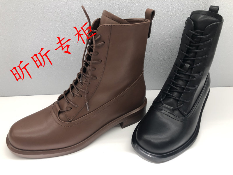 tigrisso蹀愫女鞋2023年冬季新款马丁靴粗跟圆头短靴子ta43729-14