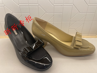 Dissona迪桑娜女鞋2024春季蝴蝶结浅口粗高跟单鞋女664676 664660