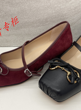 le saunda莱尔斯丹2025年秋季芭蕾玛丽珍女方头粗跟单鞋女6T48301