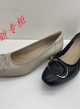 Le saunda莱尔斯丹2024秋季款舒适通勤浅口圆头粗跟女单鞋5T36301