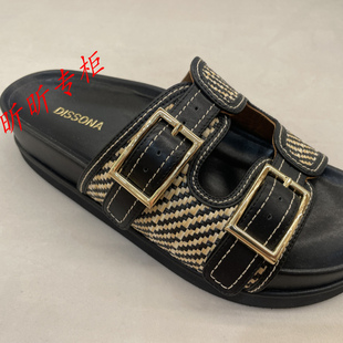 Dissona迪桑娜女鞋2025年夏季后空一字拖平底凉鞋女253873 253871