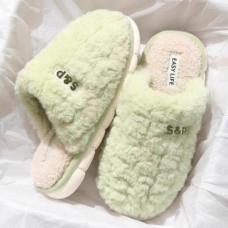 。棉拖鞋女士冬季2025新款室内家居用防滑保暖加厚底毛毛绒软底棉