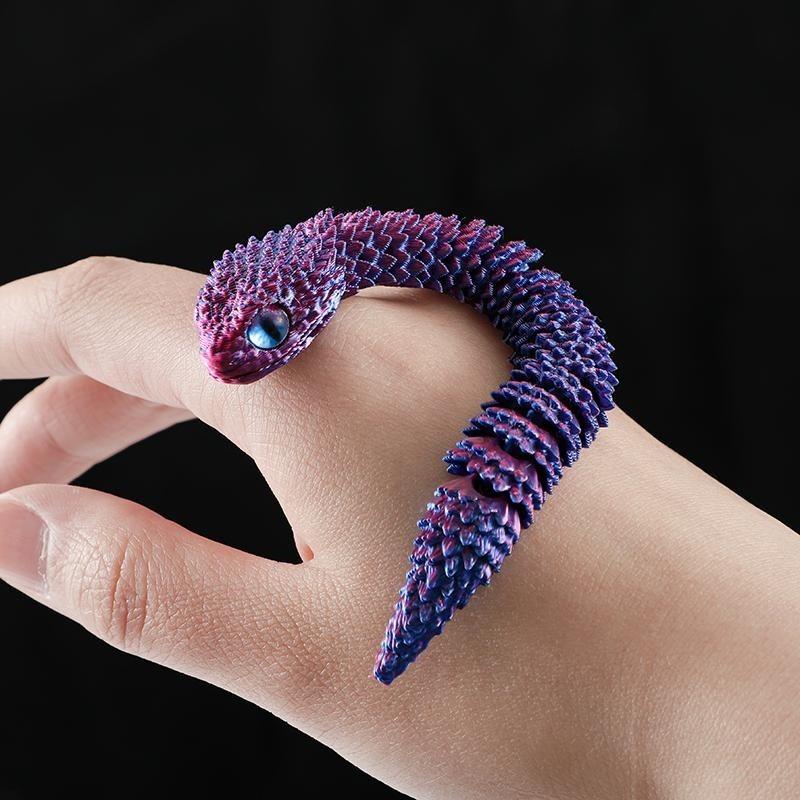 。3d打印蝰蛇玩具模型夜光全身关节可动仿真动物儿童玩具造景摆件