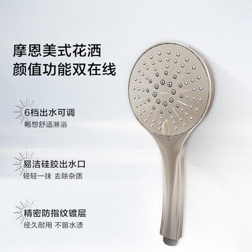 摩恩手持花洒喷头套装六功能