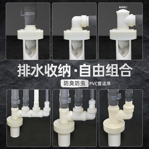 藏龙厨房下水管三通防臭密封圈