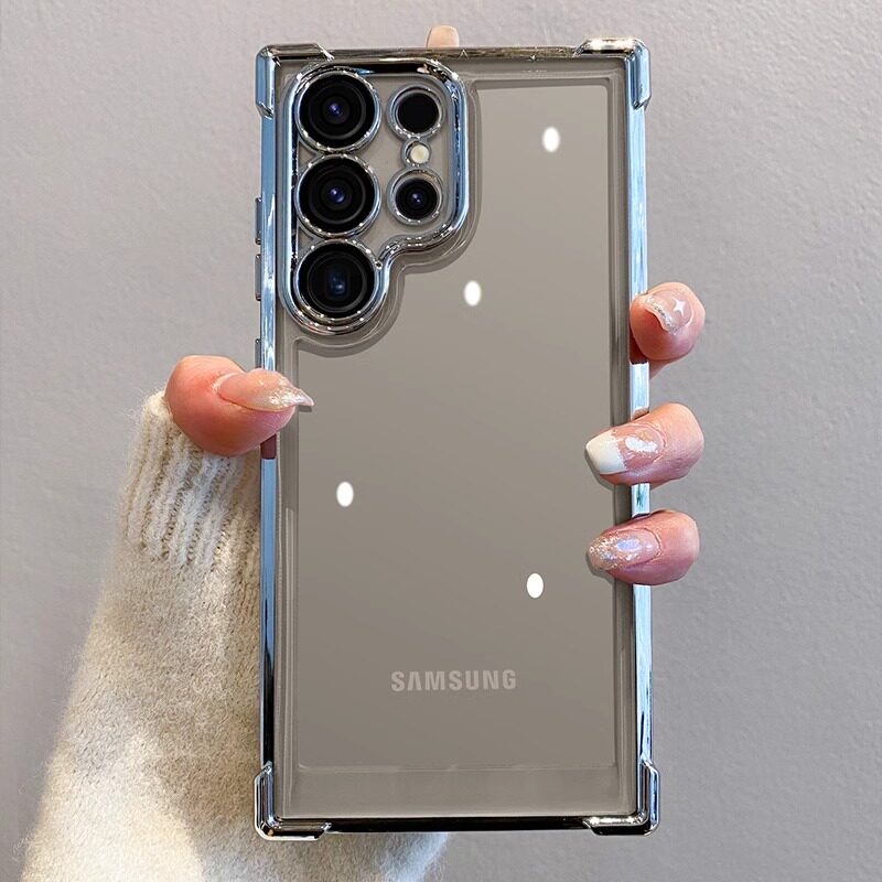 原装正品四角气囊适用三星s24ultra手机壳新款带镜头膜s24+透明s23ultra高级感超薄s23电镀全包防摔s22简约S2