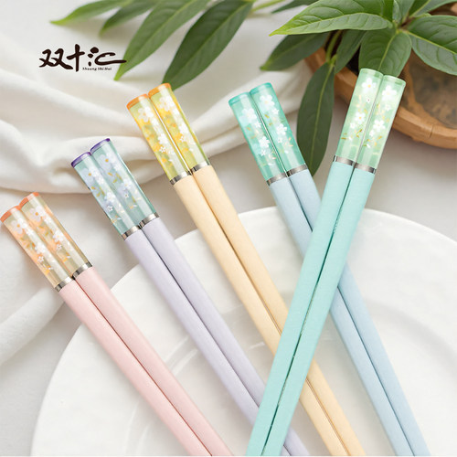 双十汇莫兰迪家庭分餐合金筷子