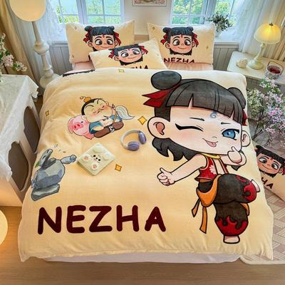 哪吒法兰绒被套A敖丙类床