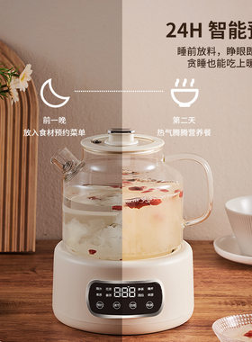 养生壶无胶水办公室煮茶烧水壶全玻璃壶身花茶壶跨境110v电压