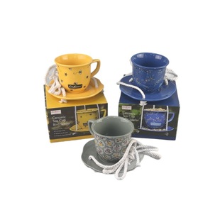 跨境现货创意陶瓷杯碟喂鸟器陶瓷工艺品花园摆件鸟类喂食器庭院