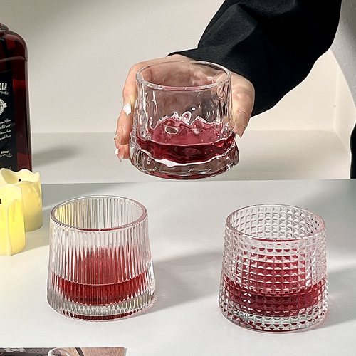 高级感创意平底威士忌酒杯