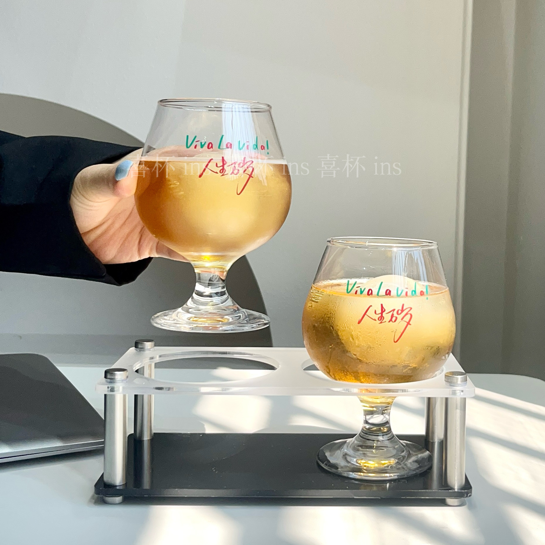 原创VivaLaVida字母玻璃啤酒杯