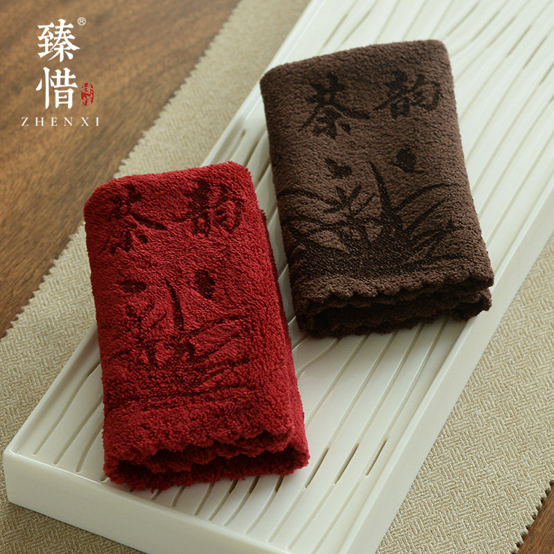 臻惜 功夫茶具超强吸水高织加厚茶巾纯棉茶几抹布方毛巾茶道配件